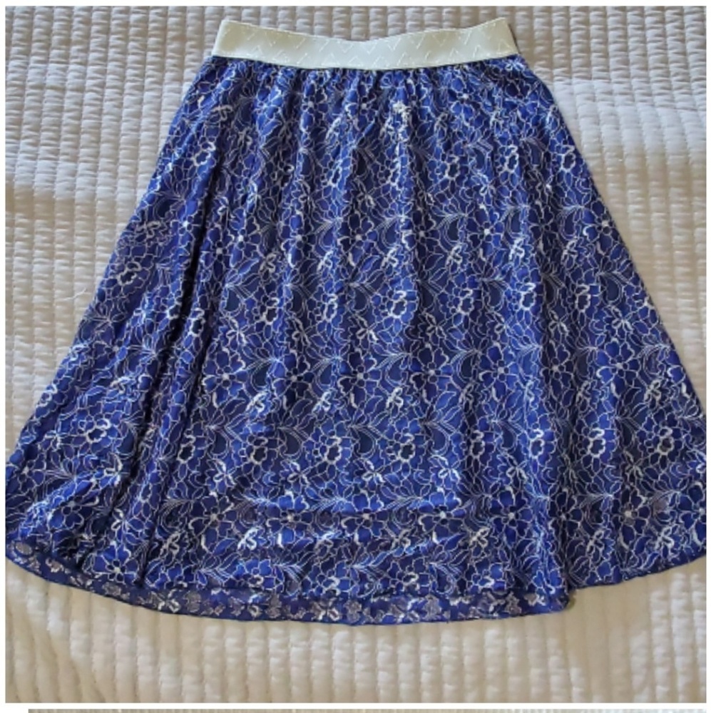 Royal Blue and Silver Lularoe Lola size Large